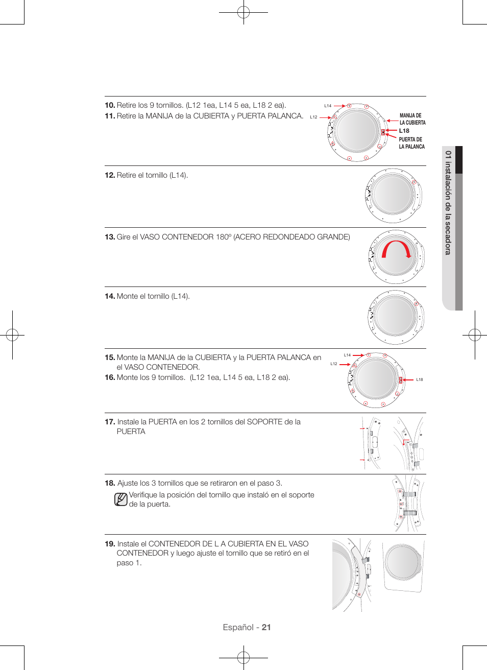 Español - 21 | Samsung DV56H9100EW-A2 User Manual | Page 109 / 132
