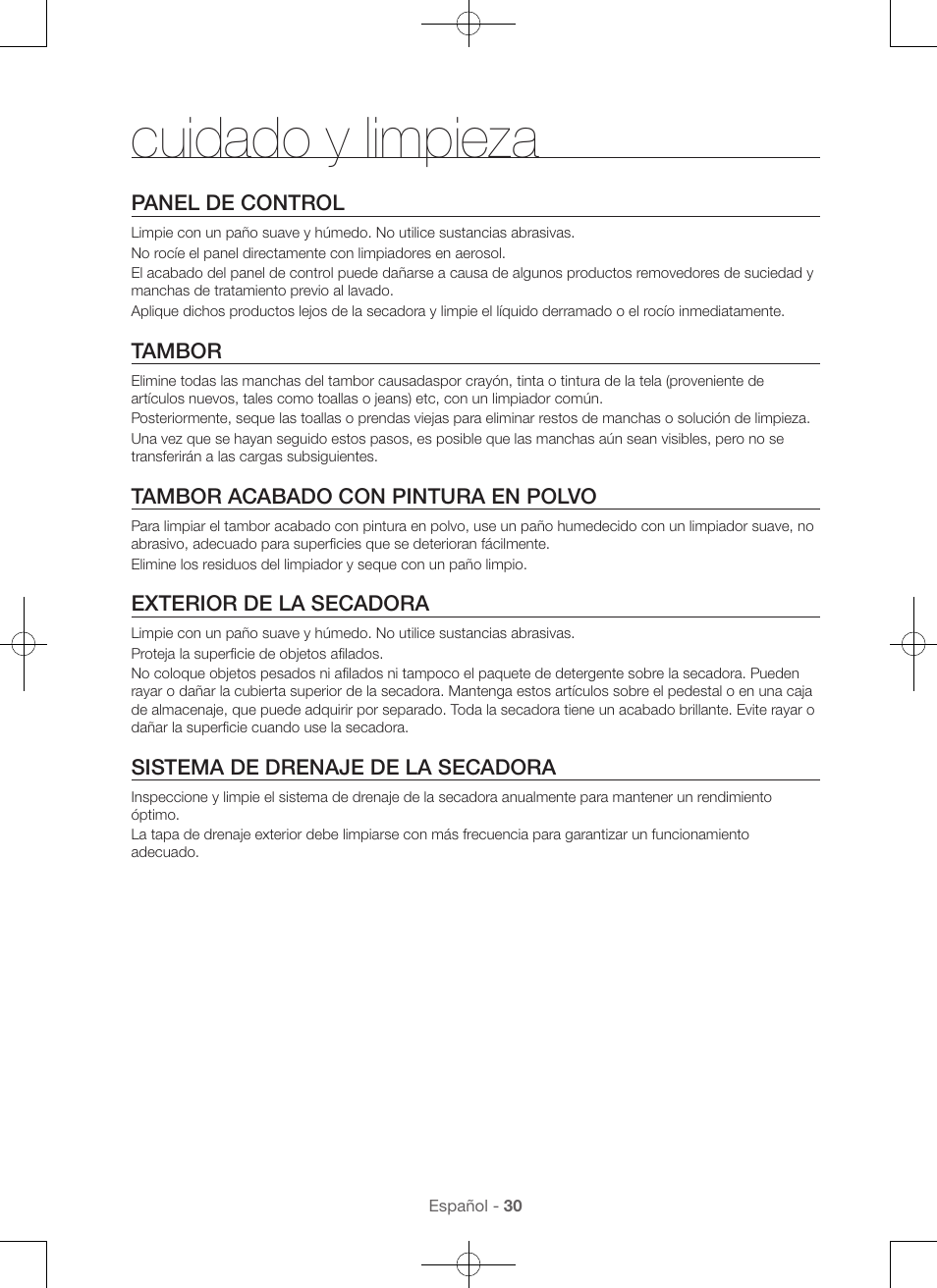 Cuidado y limpieza | Samsung DV56H9100EW-A2 User Manual | Page 118 / 132
