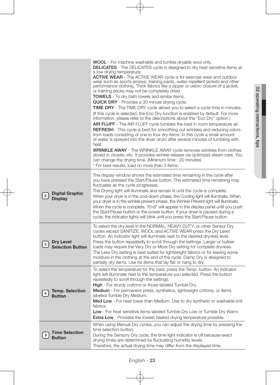 Samsung DV56H9100EW-A2 User Manual | Page 23 / 132