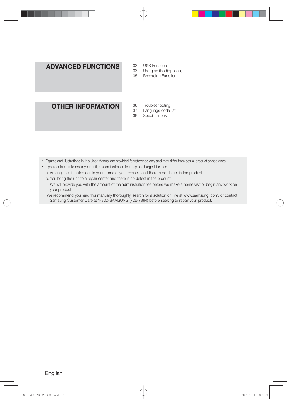 Samsung MM-D470D-ZA User Manual | Page 6 / 41