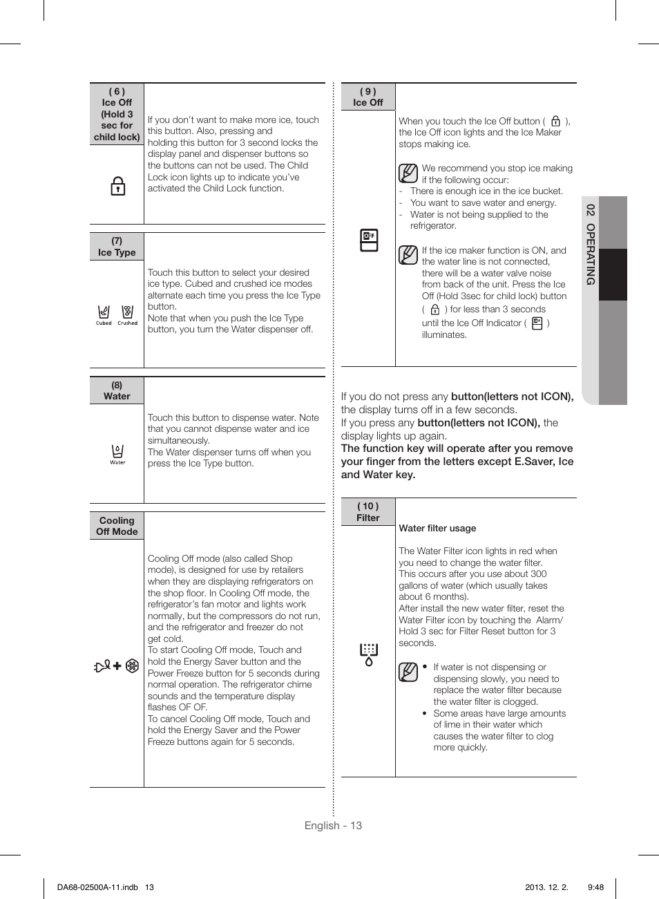 Samsung RSG307AABP-XAA User Manual | Page 13 / 64