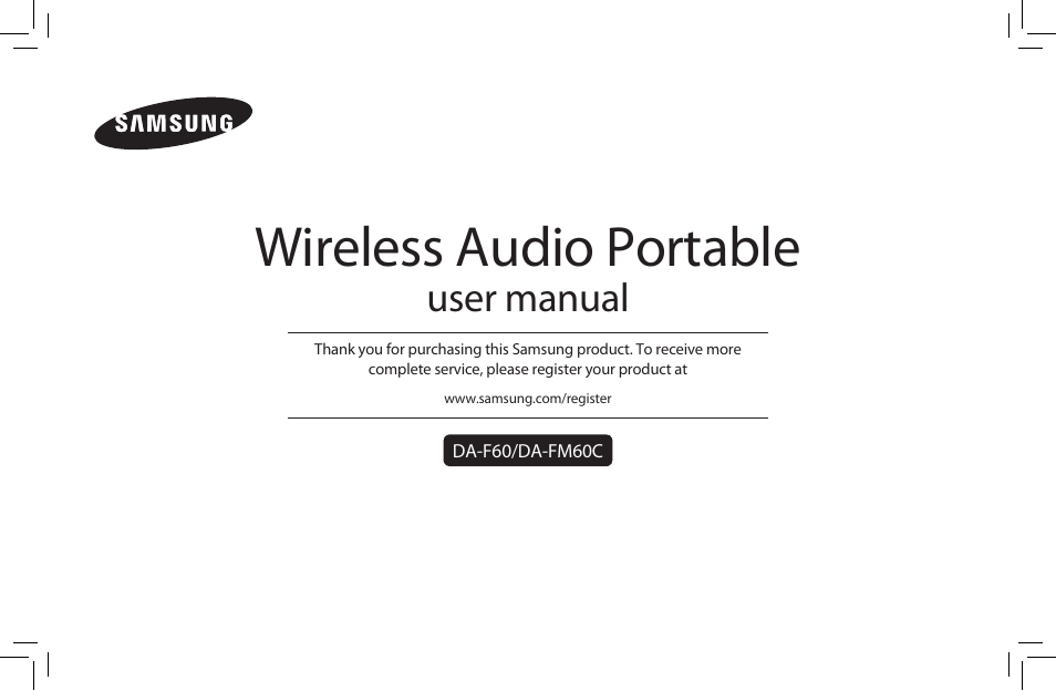 Samsung DA-F60-ZA User Manual | 8 pages