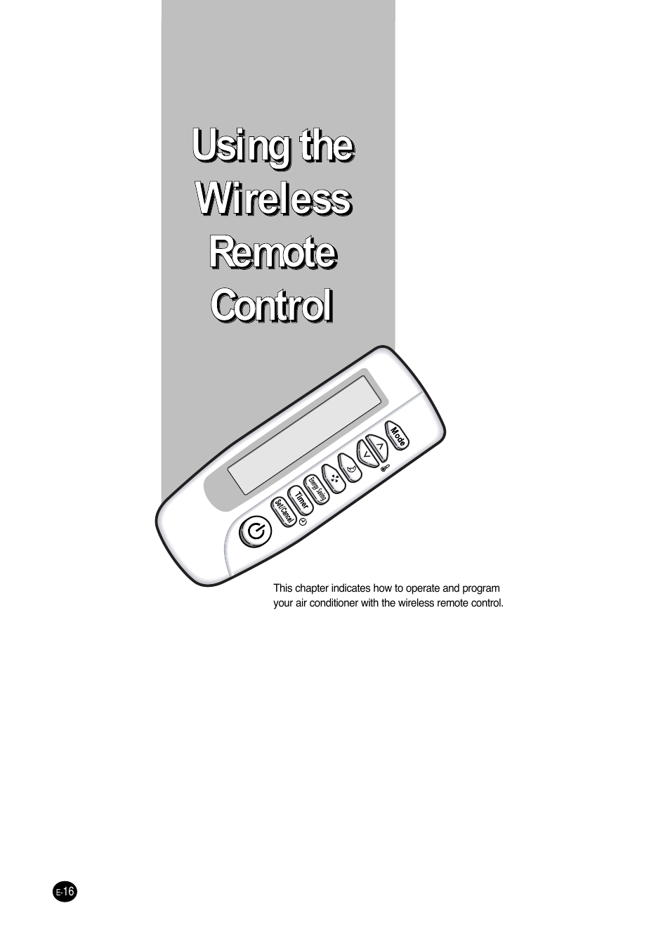Usiing the wiireless remote control | Samsung AW0593L-XAA User Manual | Page 16 / 28