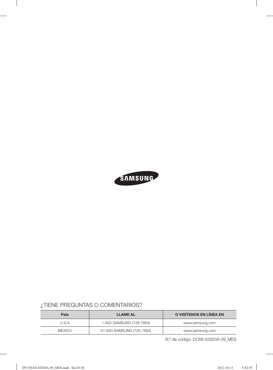 Tiene preguntas o comentarios | Samsung DV330AGB-XAA User Manual | Page 76 / 76