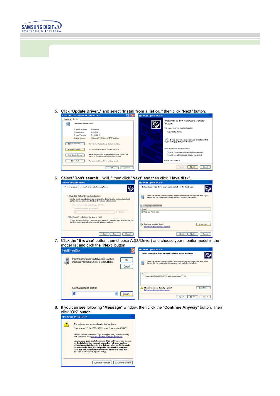 Setup | Samsung AV17LS7L User Manual | Page 18 / 64