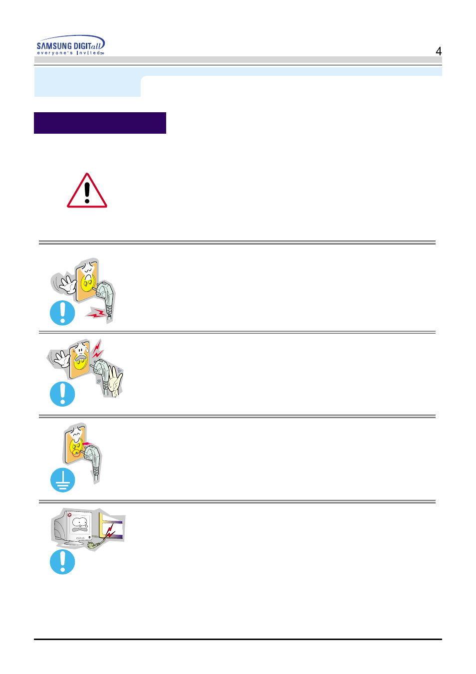 Power, Safety instructions | Samsung AV17LS7L User Manual | Page 4 / 64