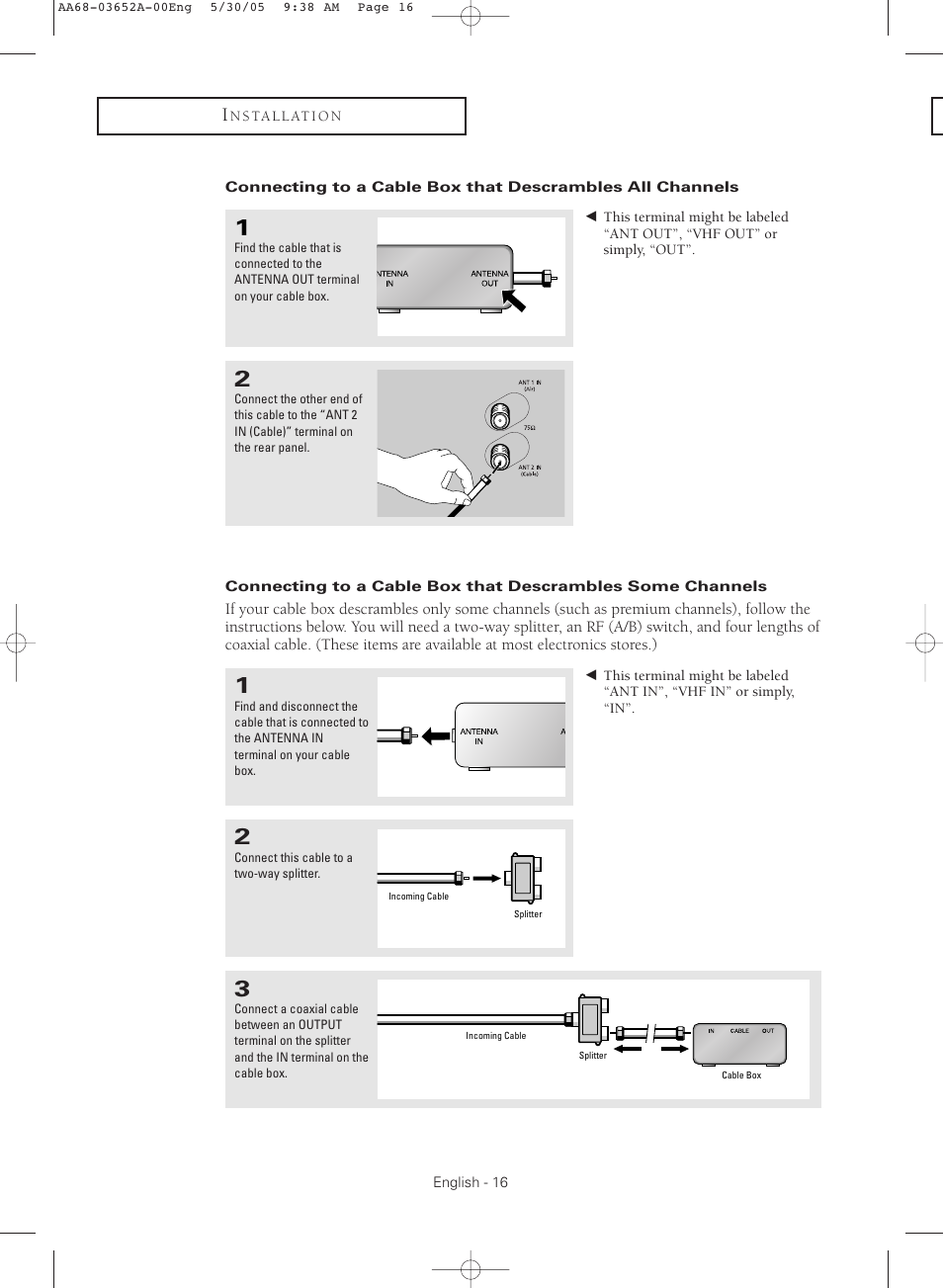 Samsung TXR3080WHX-XAA User Manual | Page 16 / 80