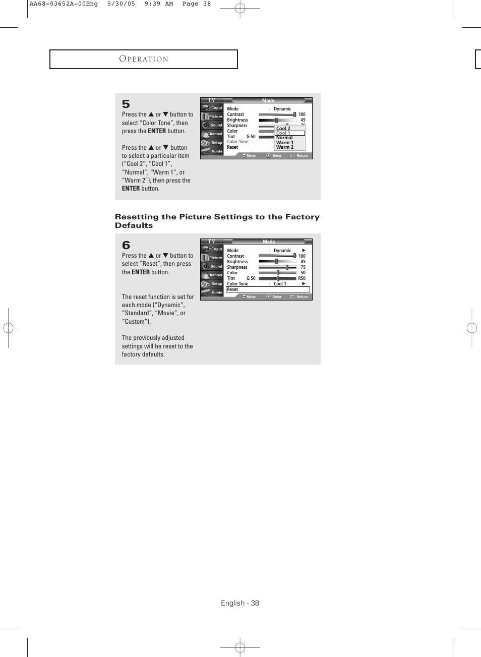 Samsung TXR3080WHX-XAA User Manual | Page 38 / 80