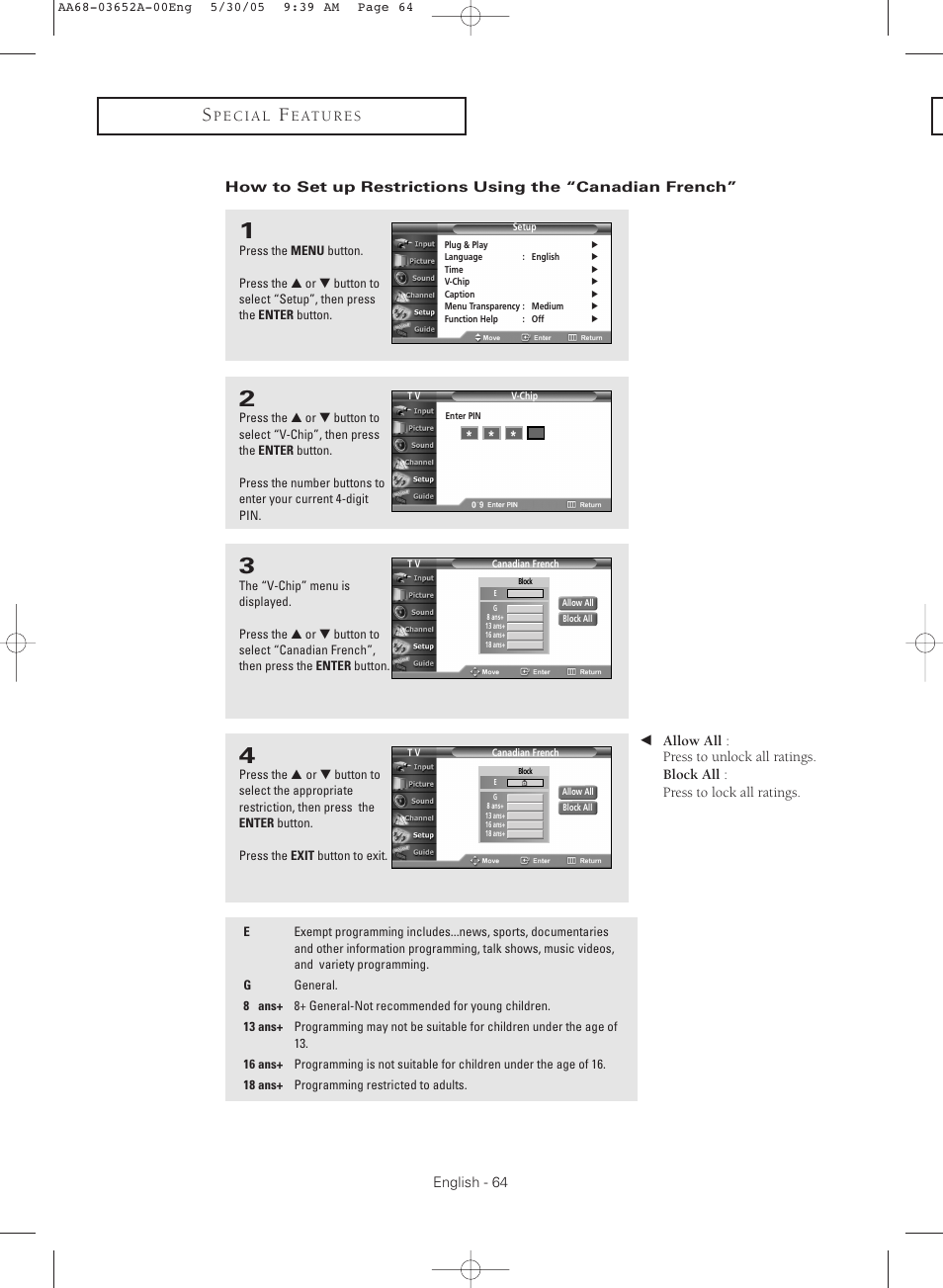 Samsung TXR3080WHX-XAA User Manual | Page 64 / 80