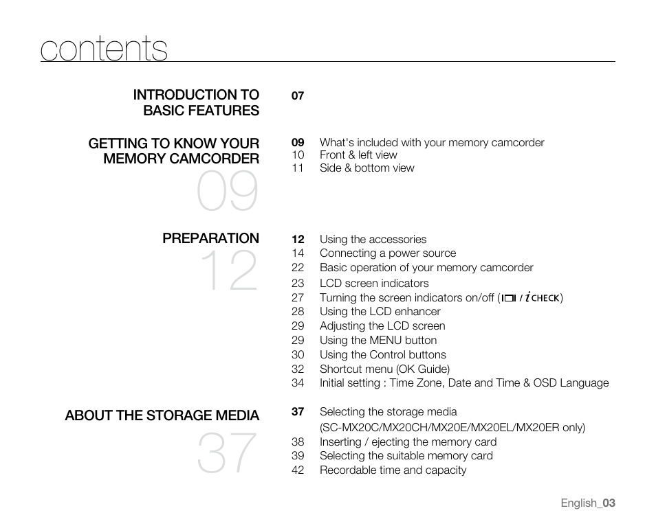 Samsung SC-MX20E-QVC User Manual | Page 13 / 125