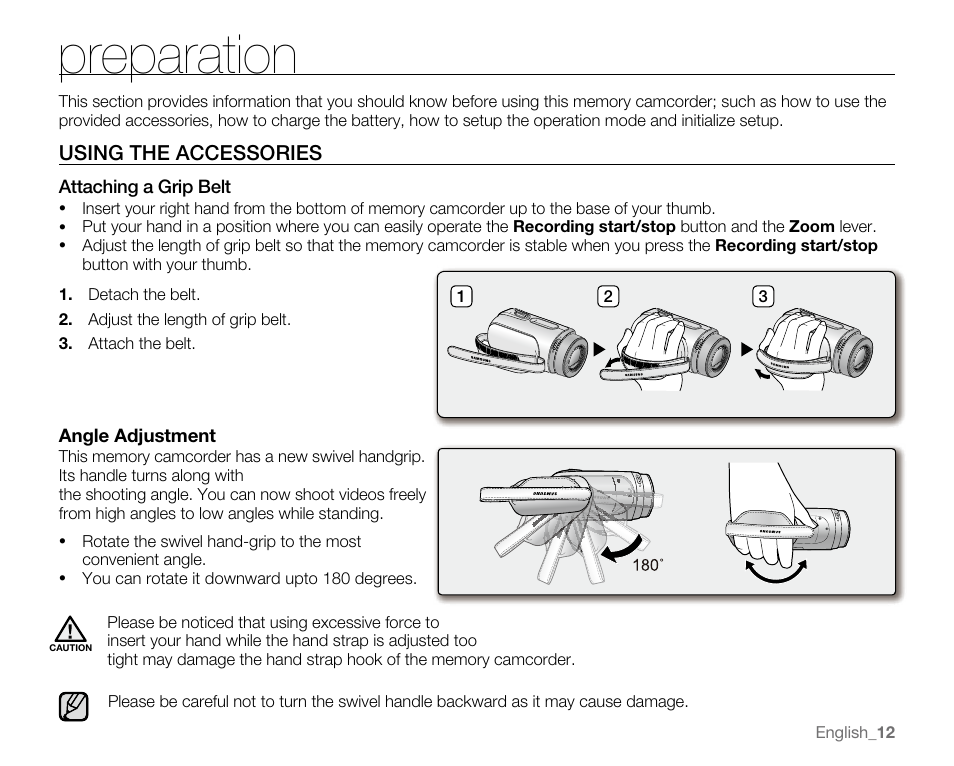 Preparation | Samsung SC-MX20E-QVC User Manual | Page 22 / 125