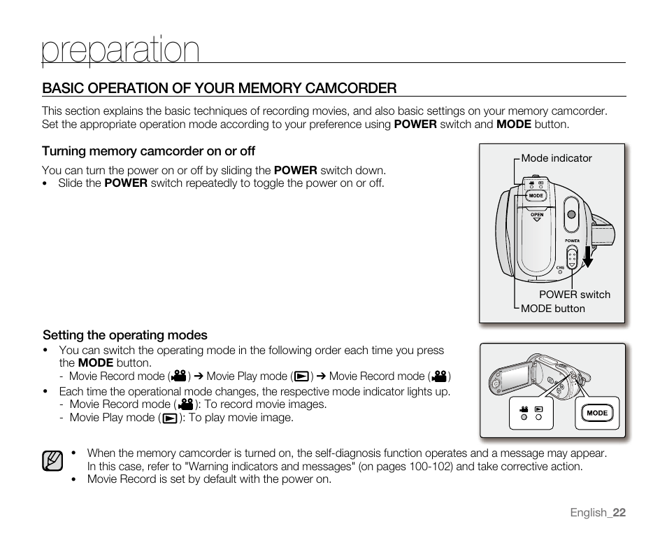 Preparation | Samsung SC-MX20E-QVC User Manual | Page 32 / 125