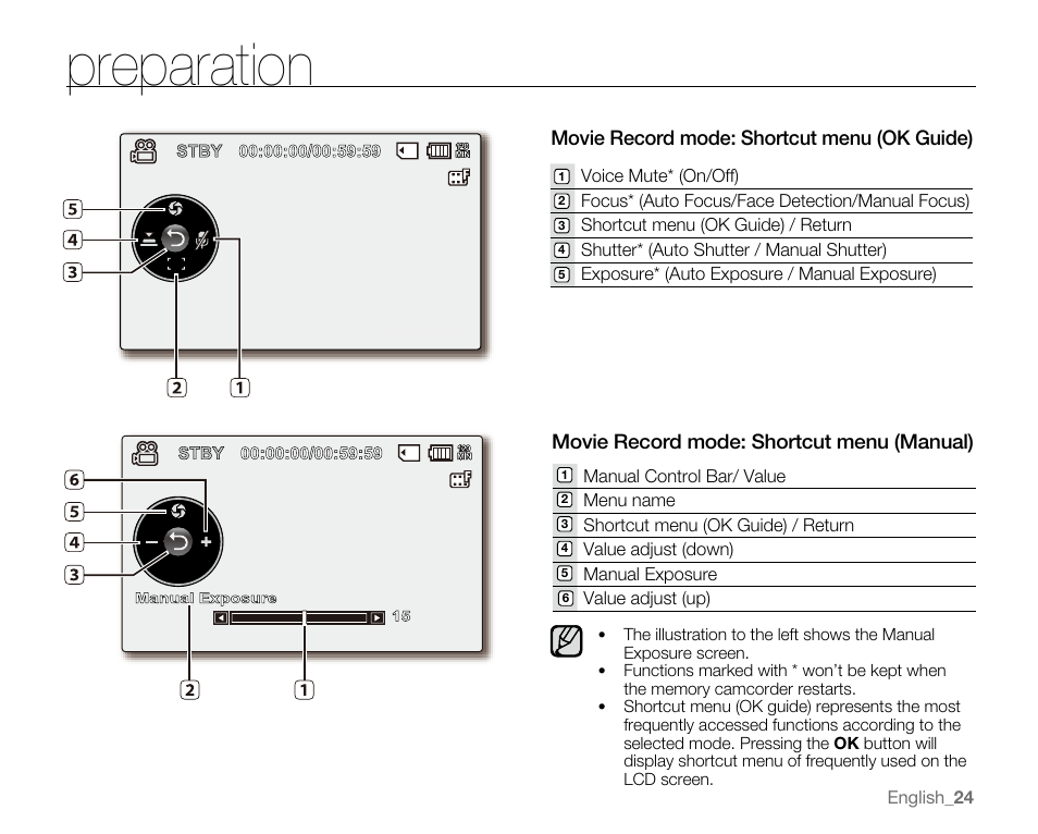 Preparation | Samsung SC-MX20E-QVC User Manual | Page 34 / 125