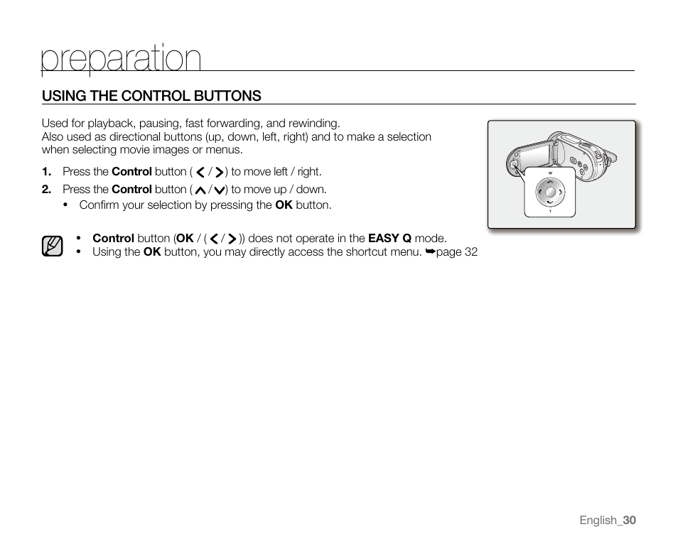 Preparation | Samsung SC-MX20E-QVC User Manual | Page 40 / 125