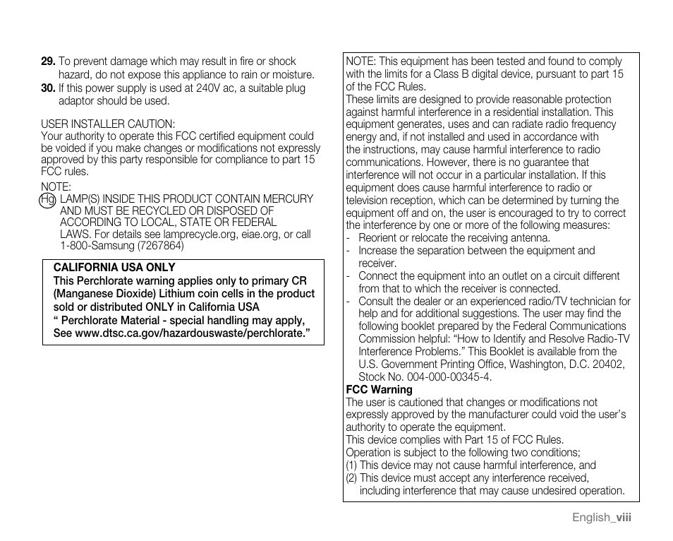 Samsung SC-MX20E-QVC User Manual | Page 8 / 125