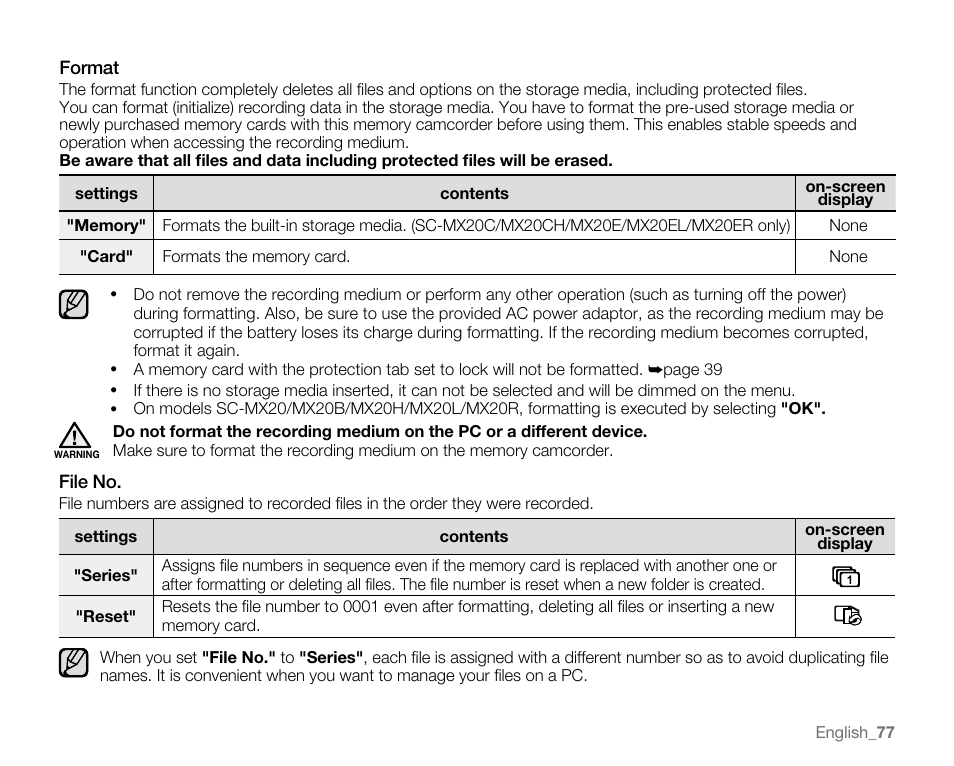 Samsung SC-MX20E-QVC User Manual | Page 87 / 125