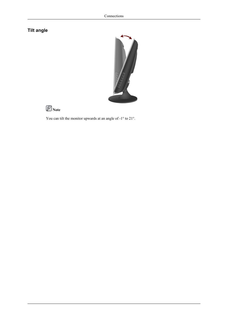 Tilt angle | Samsung LS24TDNSUV-ZA User Manual | Page 17 / 24