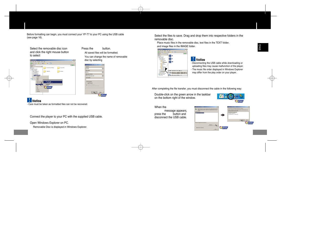 Using the removable storage(pc) | Samsung YP-T7X-XAA User Manual | Page 12 / 42