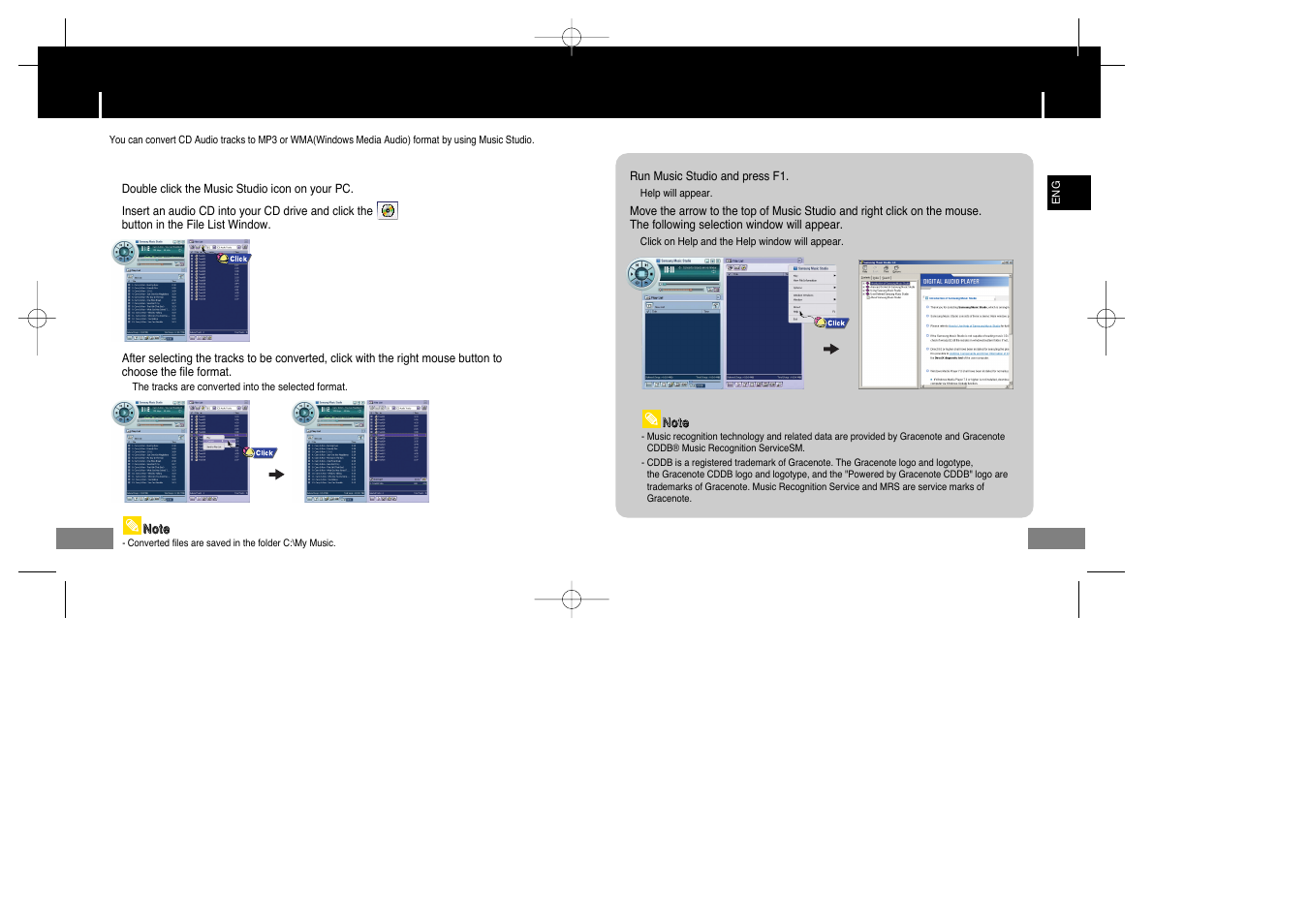 To view help on music studio | Samsung YP-T7X-XAA User Manual | Page 16 / 42