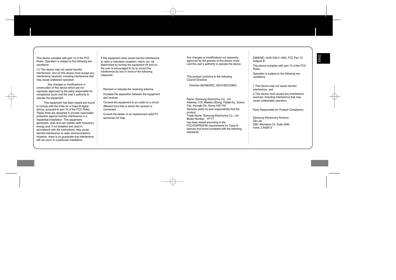 Safety information | Samsung YP-T7X-XAA User Manual | Page 40 / 42