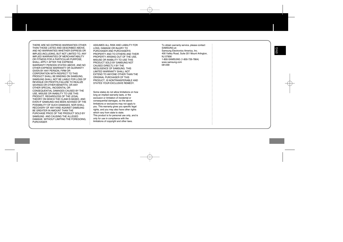 Warranty | Samsung YP-T7X-XAA User Manual | Page 42 / 42