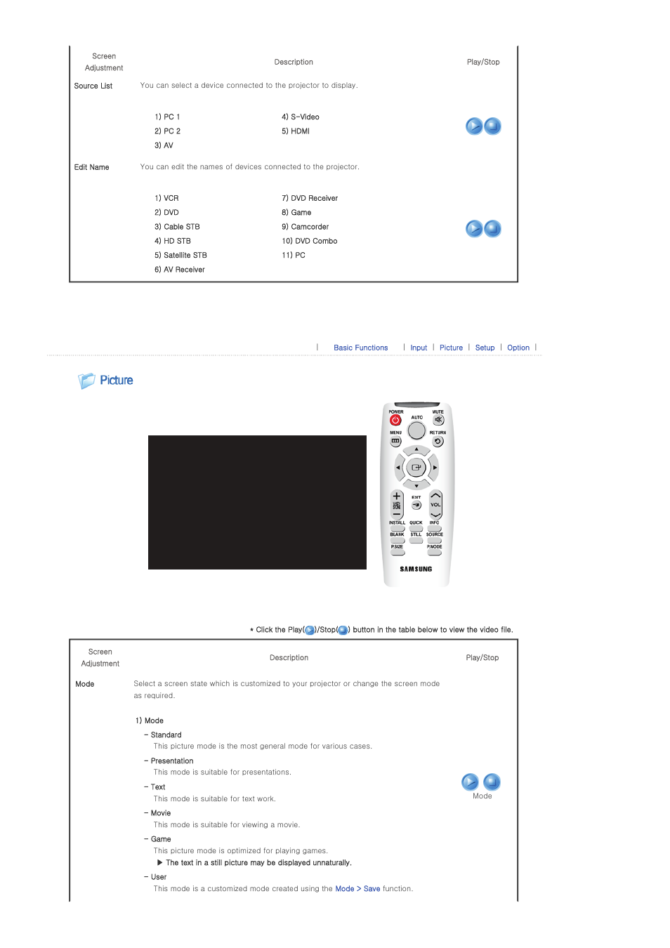 Picture | Samsung SPL300WX-ZA User Manual | Page 26 / 39