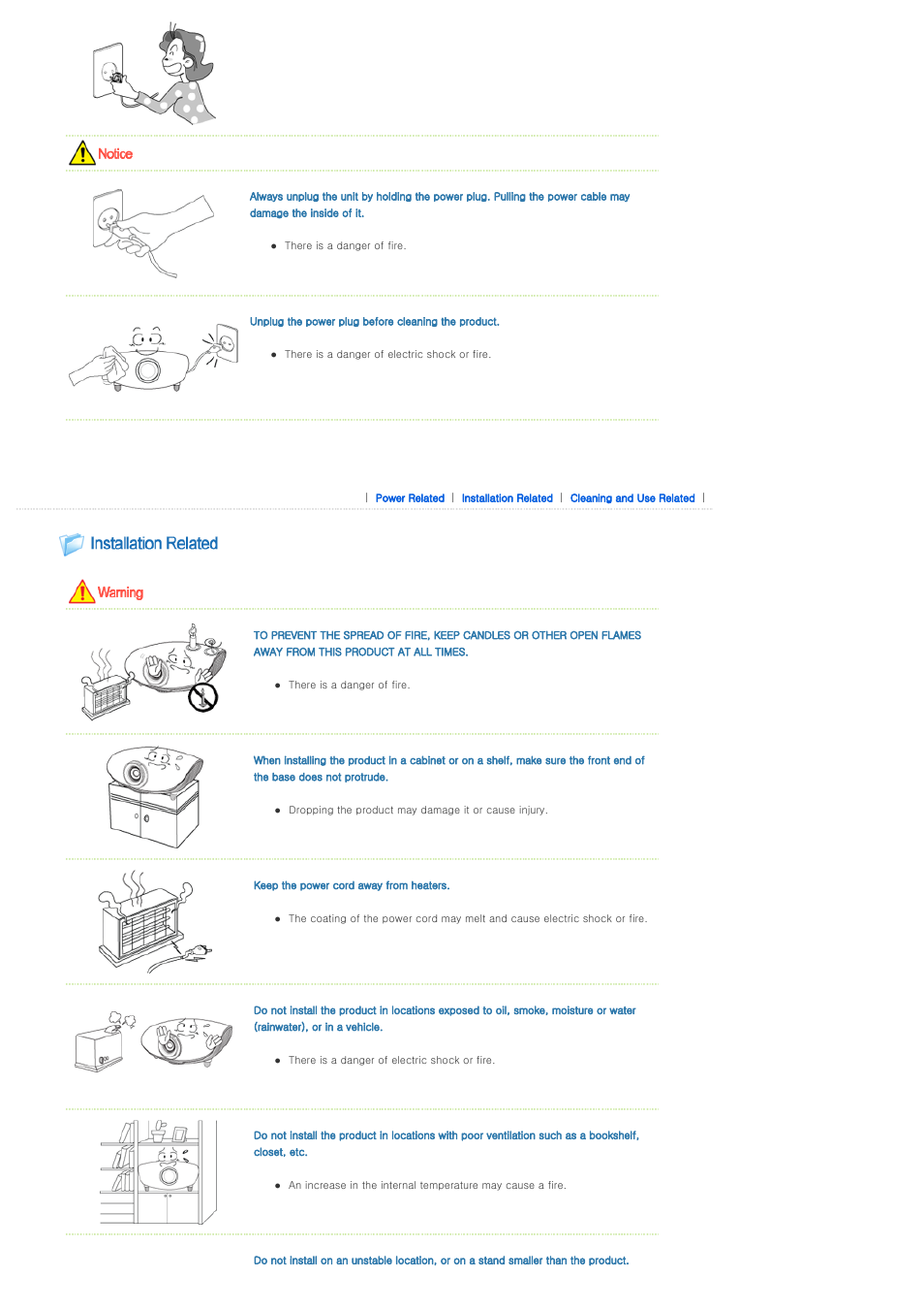 Installation related | Samsung SPL300WX-ZA User Manual | Page 3 / 39