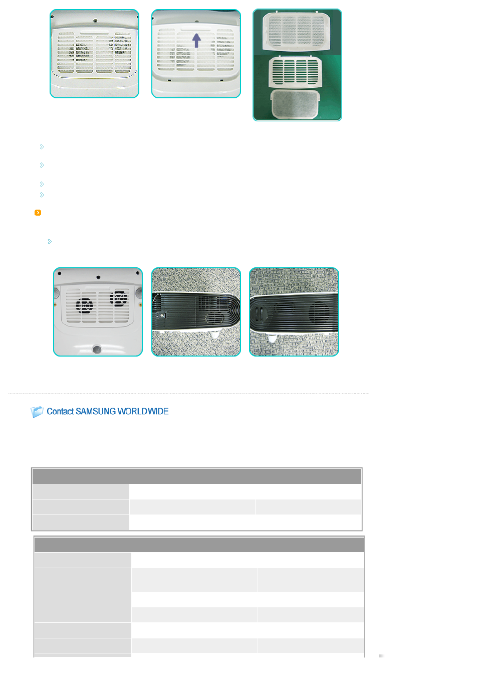 Contact samsung worldwide | Samsung SPL300WX-ZA User Manual | Page 36 / 39