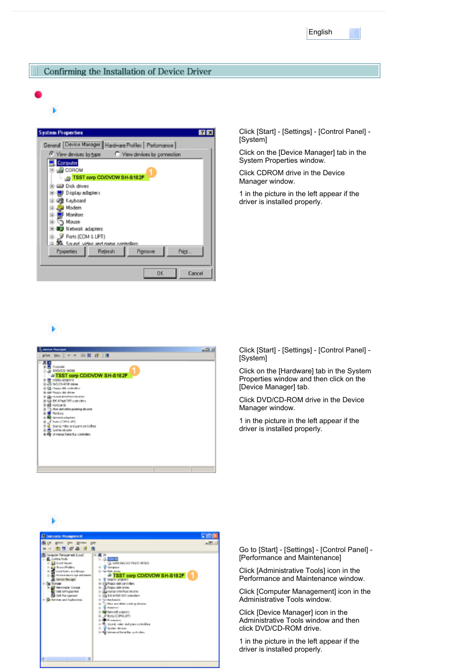 Confirming the installation of device driver | Samsung SH-S182M-BEBE User Manual | Page 18 / 32