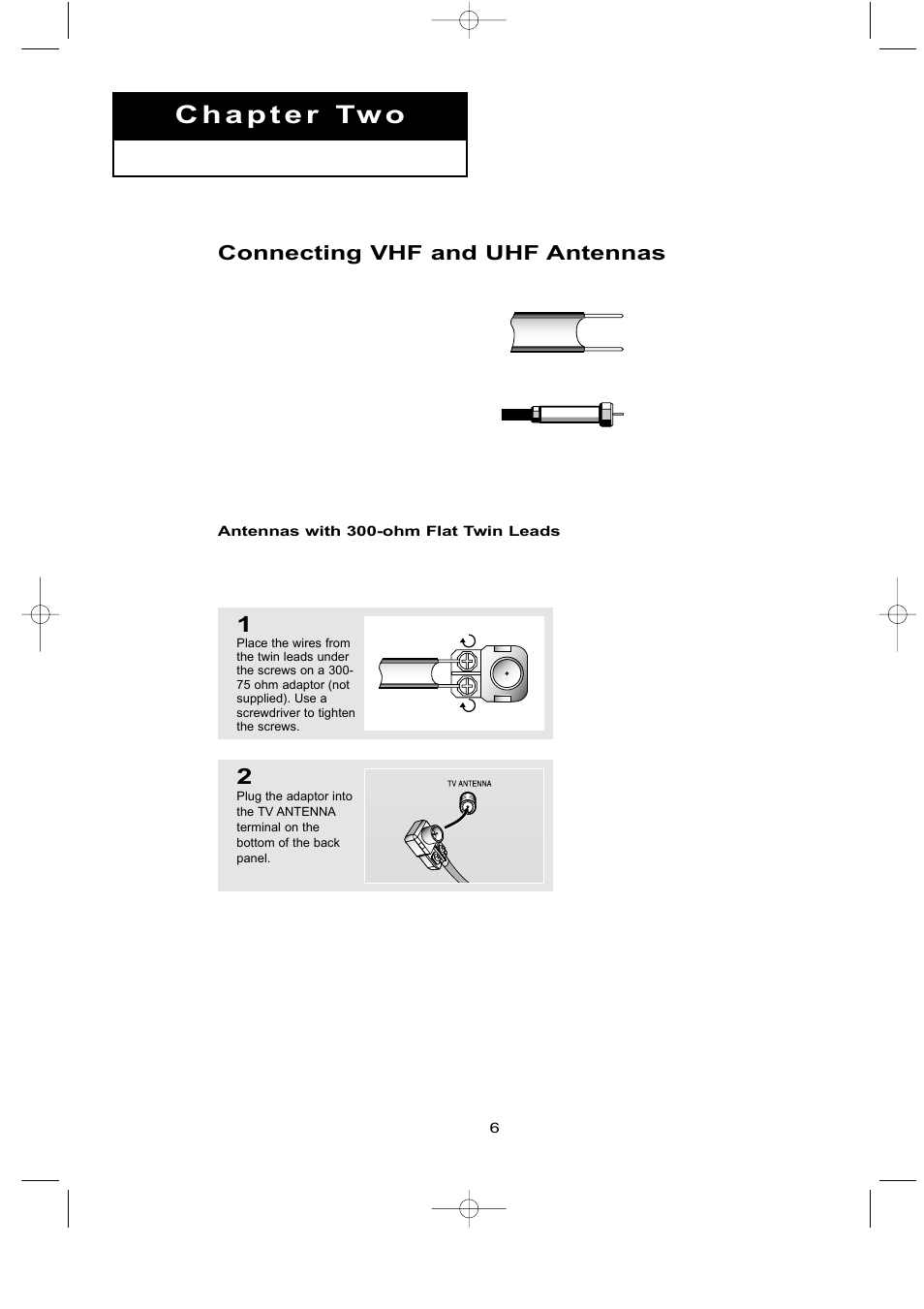 Connecting vhf and uhf antennas | Samsung LTN1535X-XAX User Manual | Page 13 / 50