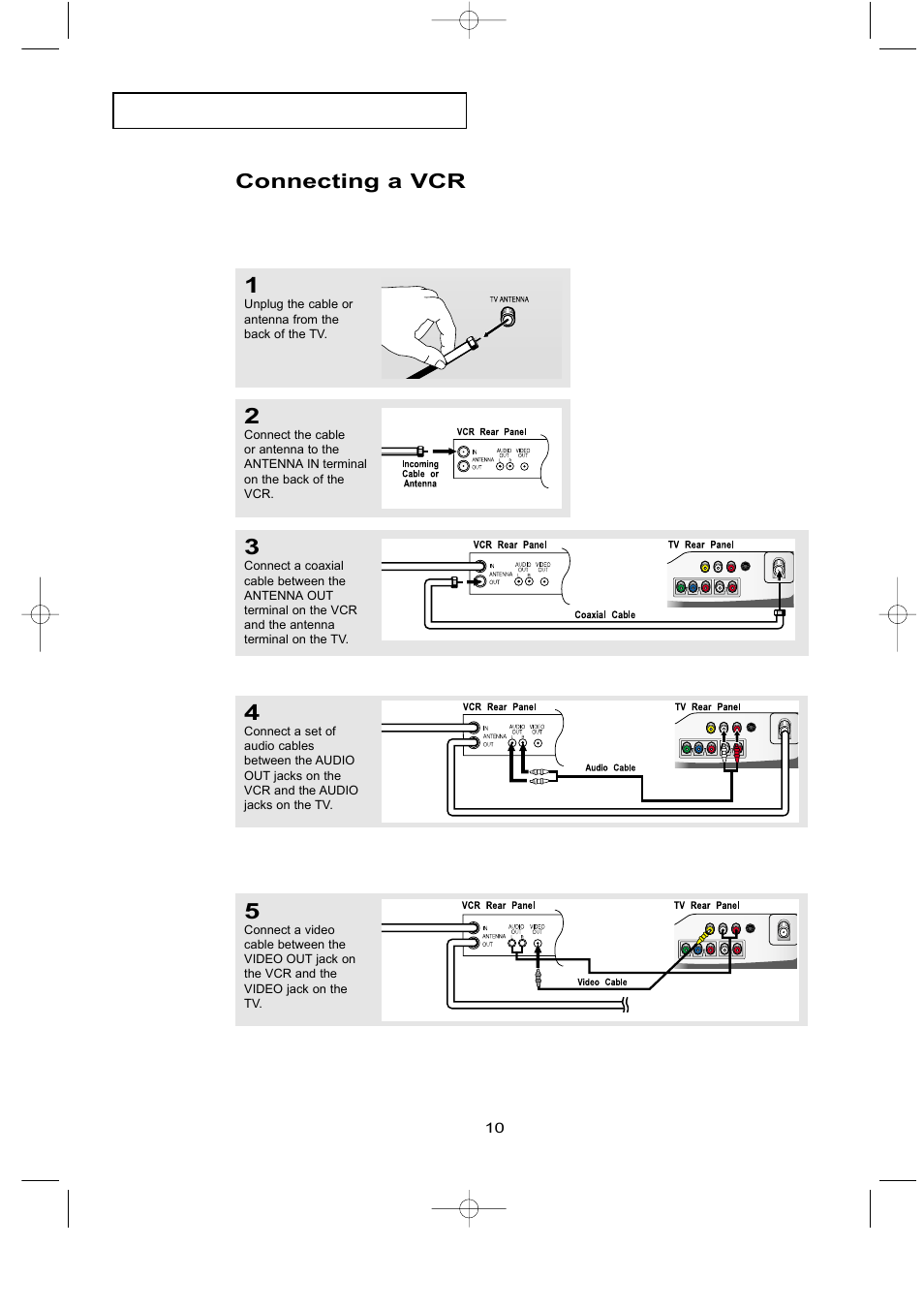 Connecting a vcr | Samsung LTN1535X-XAX User Manual | Page 17 / 50