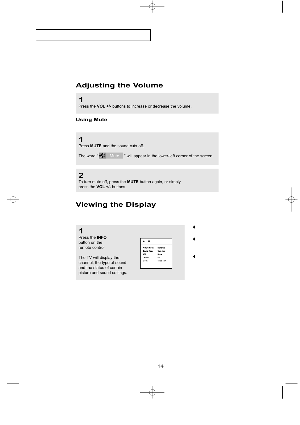 Adjusting the volume, Viewing the display | Samsung LTN1535X-XAX User Manual | Page 21 / 50