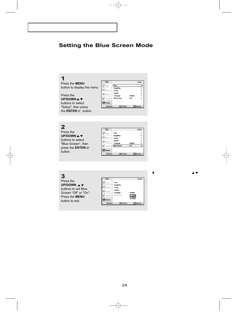 Setting the blue screen mode | Samsung LTN1535X-XAX User Manual | Page 31 / 50