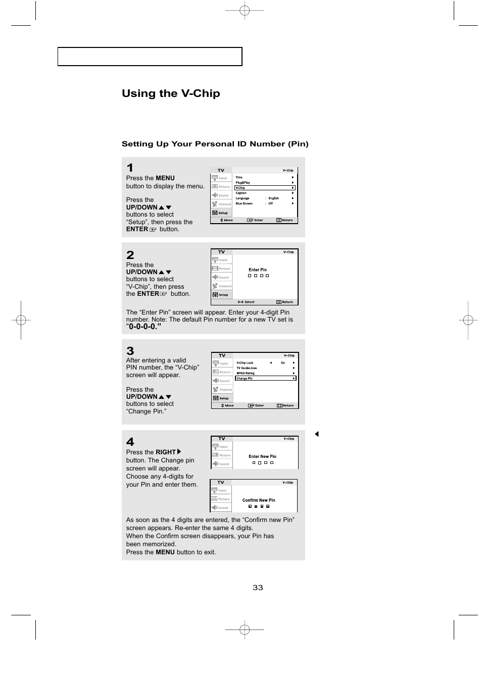 Using the v-chip | Samsung LTN1535X-XAX User Manual | Page 40 / 50