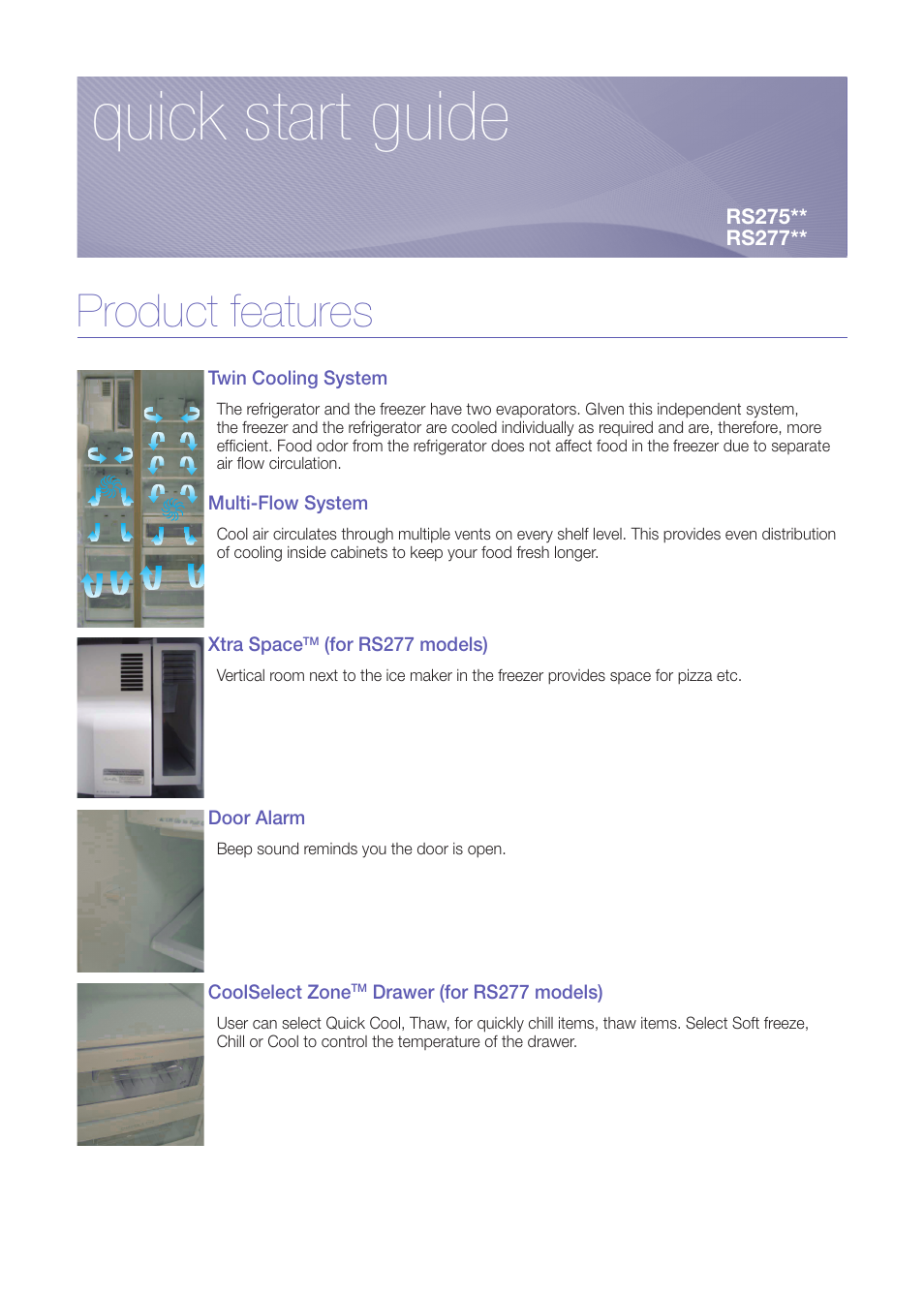 Samsung RS275ACRS-XAA User Manual | 9 pages