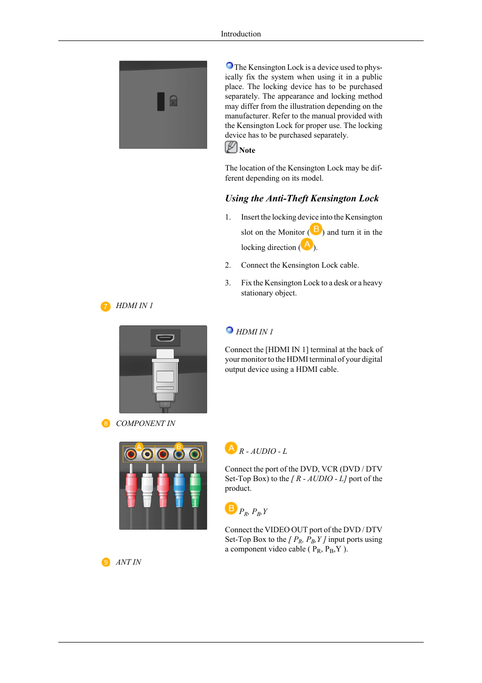 Using the anti-theft kensington lock | Samsung LS22TDNSUVD-ZA User Manual | Page 15 / 88