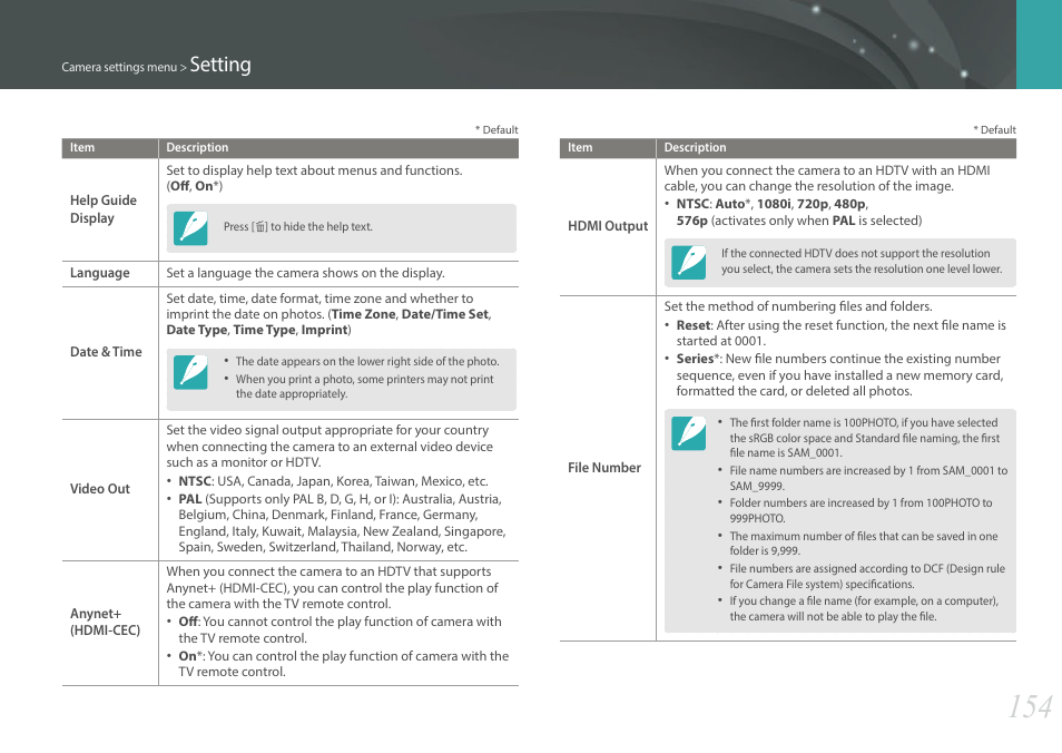 Setting | Samsung EV-NXF1ZZB1QUS User Manual | Page 155 / 199