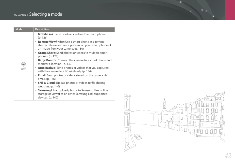 Selecting a mode | Samsung EV-NXF1ZZB1QUS User Manual | Page 43 / 199