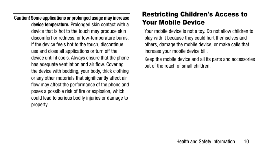 Restricting children's access to, Your mobile device | Samsung SM-G900AZKZAIO User Manual | Page 17 / 19