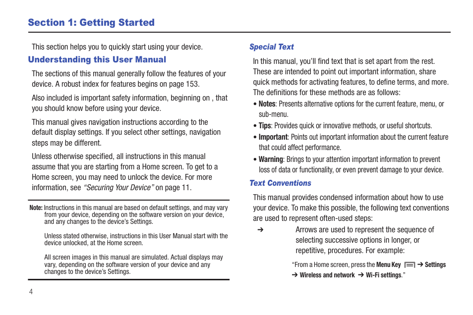 Section 1: getting started, Understanding this user manual | Samsung SCH-I800BKAVZW User Manual | Page 11 / 162