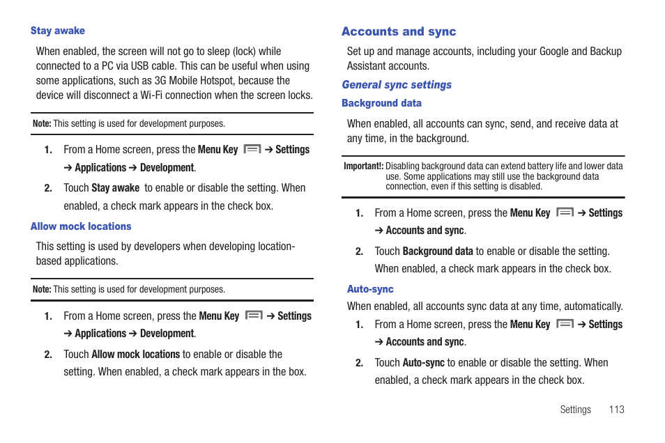 Accounts and sync | Samsung SCH-I800BKAVZW User Manual | Page 119 / 162