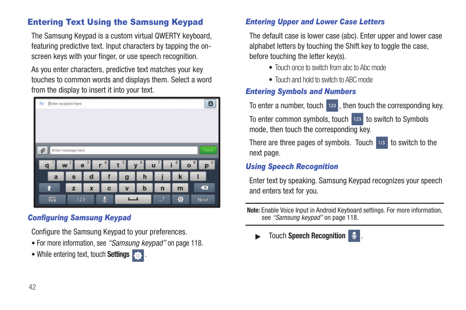 Entering text using the samsung keypad | Samsung SCH-I800BKAVZW User Manual | Page 49 / 162