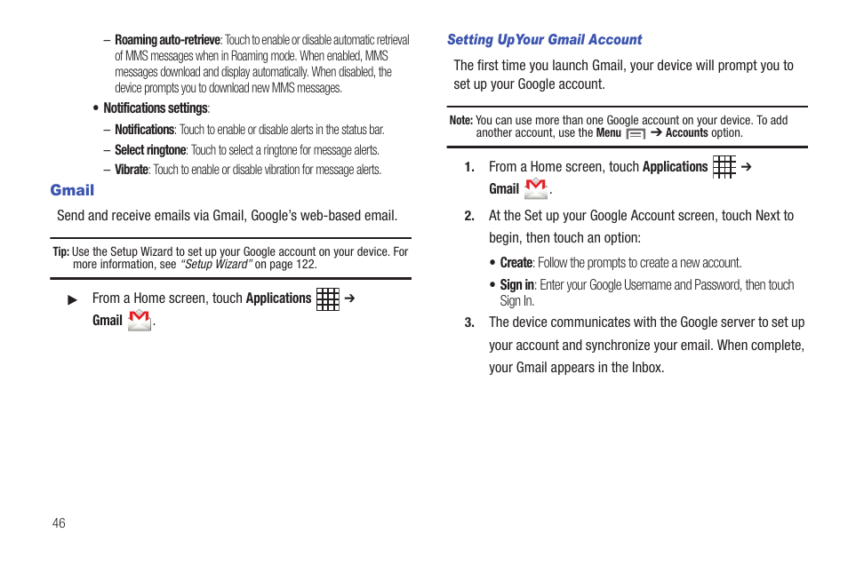 Gmail | Samsung SCH-I800BKAVZW User Manual | Page 53 / 162