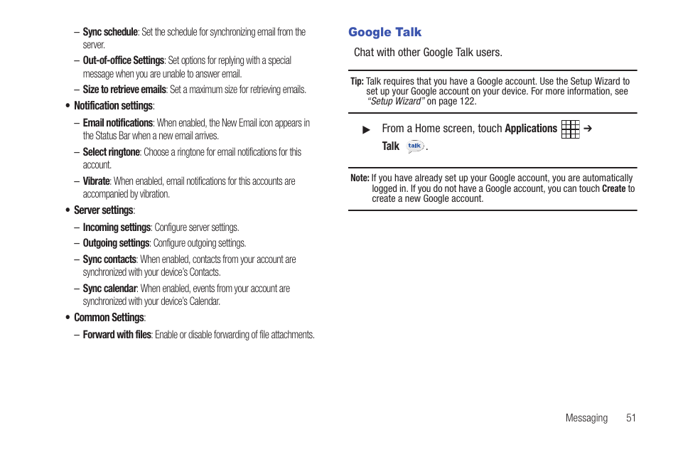 Google talk | Samsung SCH-I800BKAVZW User Manual | Page 58 / 162