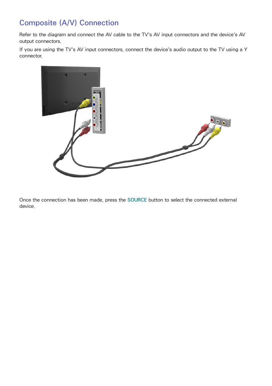 Composite (a/v) connection | Samsung UN32H5500AFXZA User Manual | Page 17 / 225