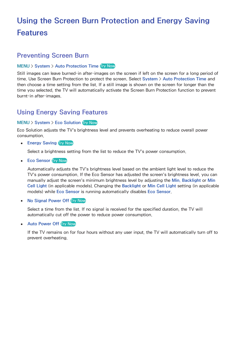 167 preventing screen burn, 167 using energy saving features, Preventing screen burn | Using energy saving features | Samsung UN32H5500AFXZA User Manual | Page 173 / 225