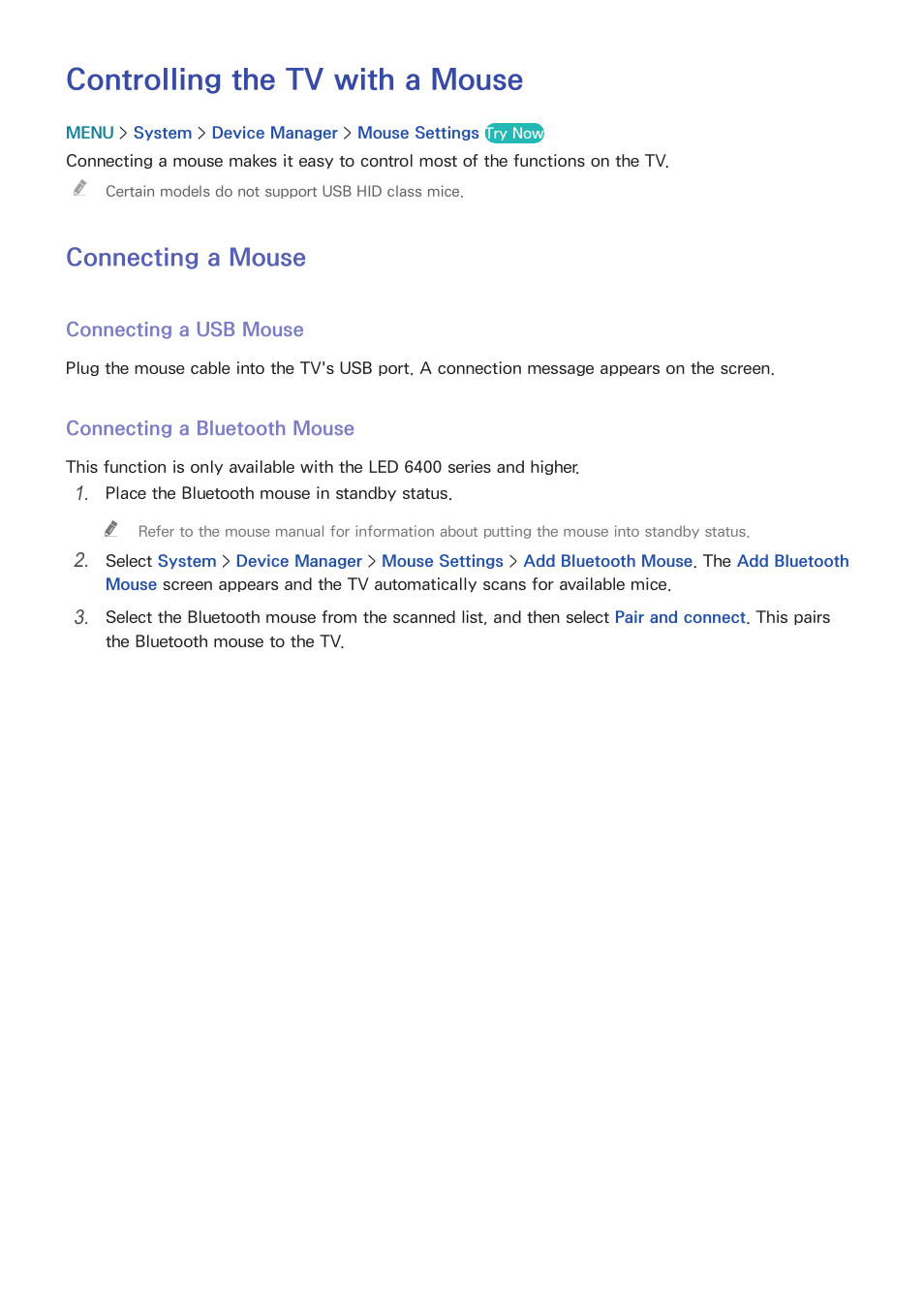 Controlling the tv with a mouse, 39 connecting a mouse, Connecting a mouse | Samsung UN32H5500AFXZA User Manual | Page 45 / 225