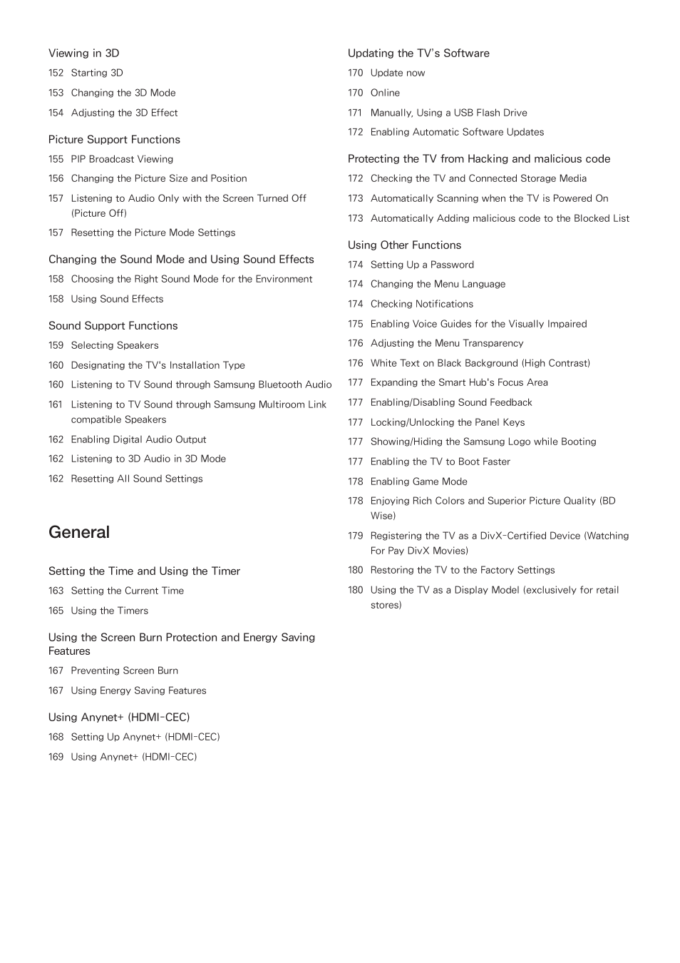 General | Samsung UN32H5500AFXZA User Manual | Page 5 / 225