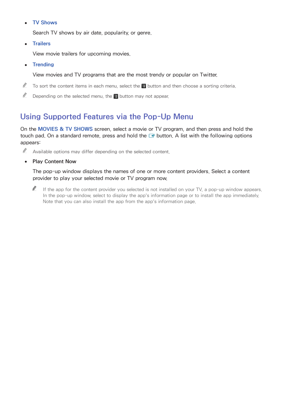 82 using supported features via the pop-up menu, Using supported features via the pop-up menu | Samsung UN32H5500AFXZA User Manual | Page 88 / 225