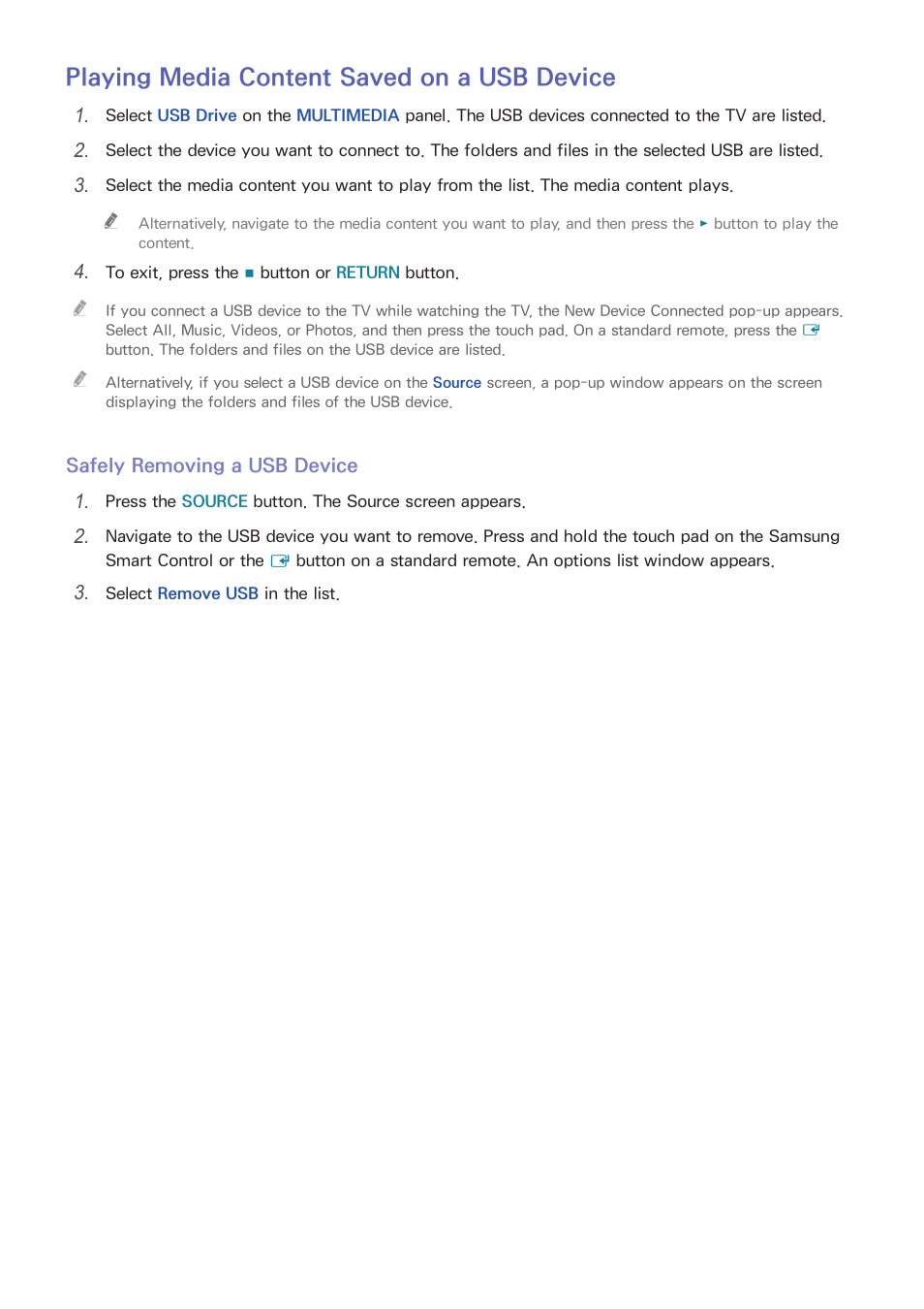 86 playing media content saved on a usb device, Playing media content saved on a usb device | Samsung UN32H5500AFXZA User Manual | Page 92 / 225